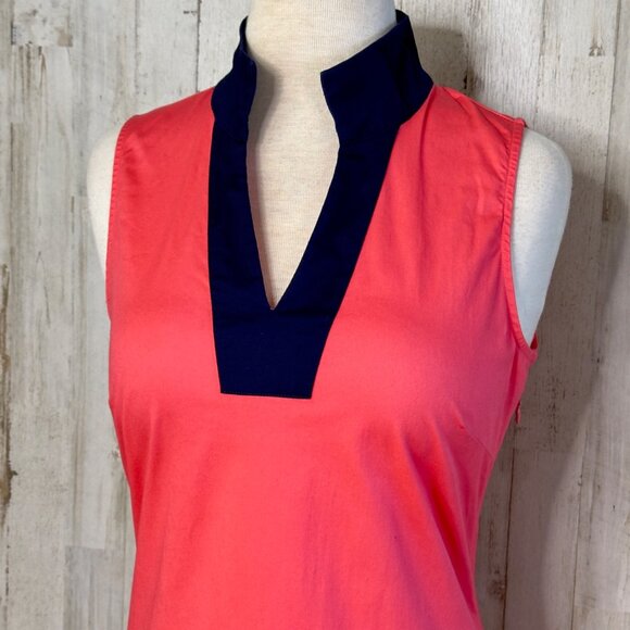 Sail to Sable Navy Coral Colorblock Sleeveles Above-Knee Sheath Dress $238 Sz XS - Picture 2 of 9
